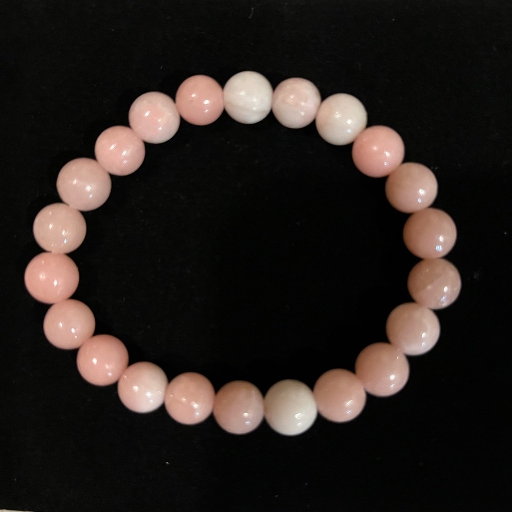 Pink Opal very high quality gemstone. Handmade Stretch Bracelet Men or Women’s